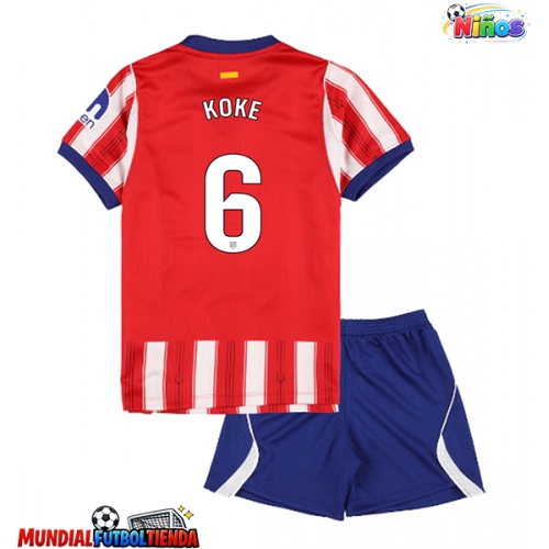 Camiseta Atletico Madrid Koke #6 Primera Equipación Replica 2026-27 para niños mangas cortas (+ Pantalones cortos)